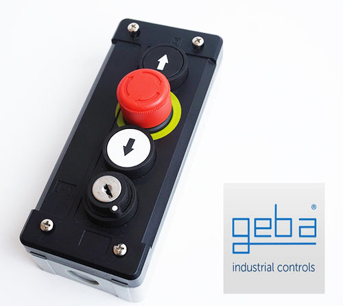 Geba lockable push buttons black plastic 