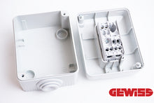 Load image into Gallery viewer, Gewiss rocker switch for roller shutters and garage doors open showing connections