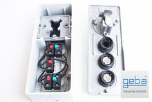 Load image into Gallery viewer, Geba keyswitch lockable push buttons open showing back of push buttons
