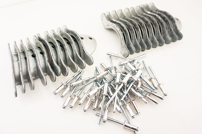 10 Pairs of roller shutter end locks with rivets 